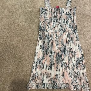 pink green and white mini dress